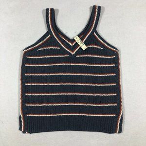NEW Madewell Womens XS Stockton Sweater Tank in Stripe Knit Top H8206 NWT $65